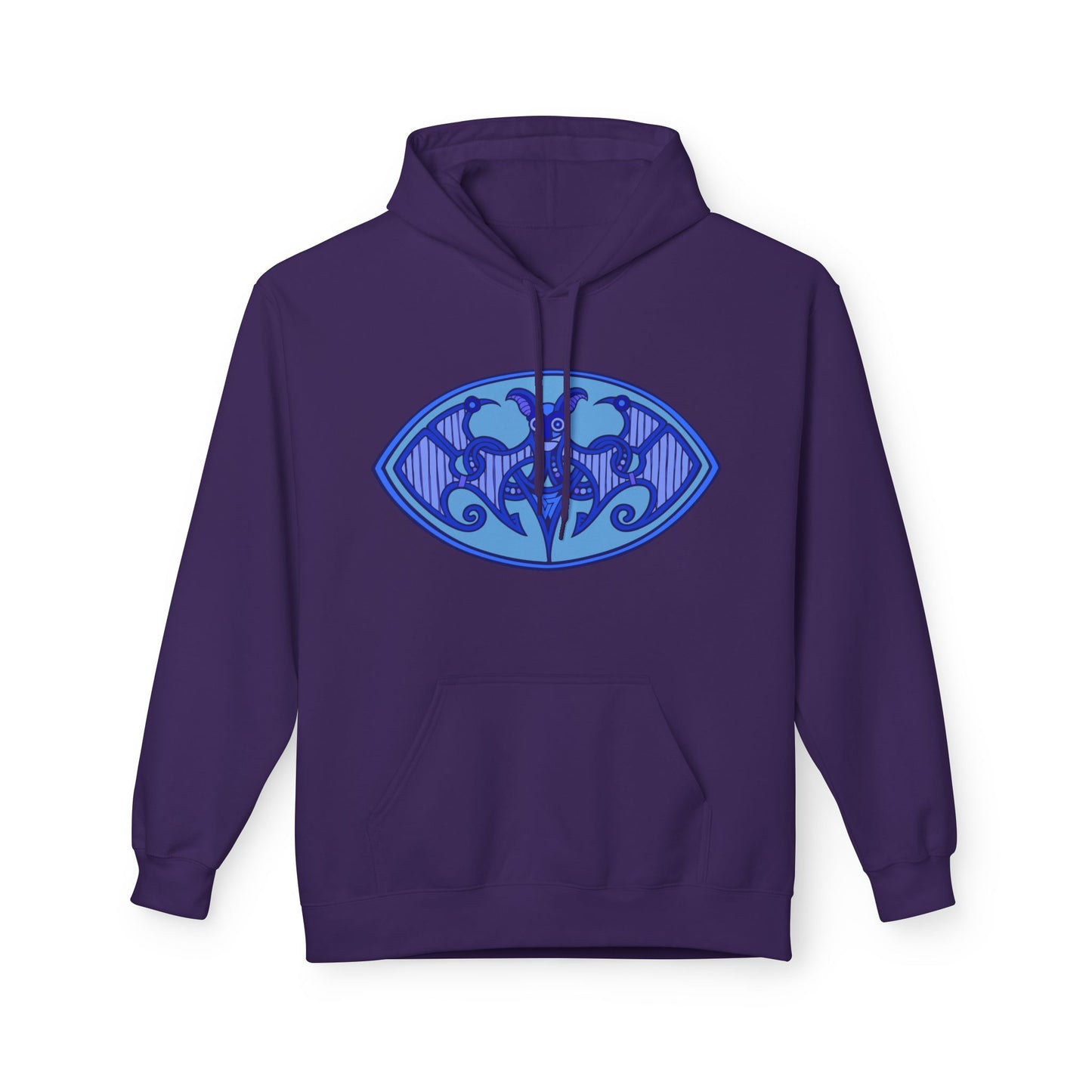 Viking Bat Motif Hoodie - Cozy Unisex Fleece