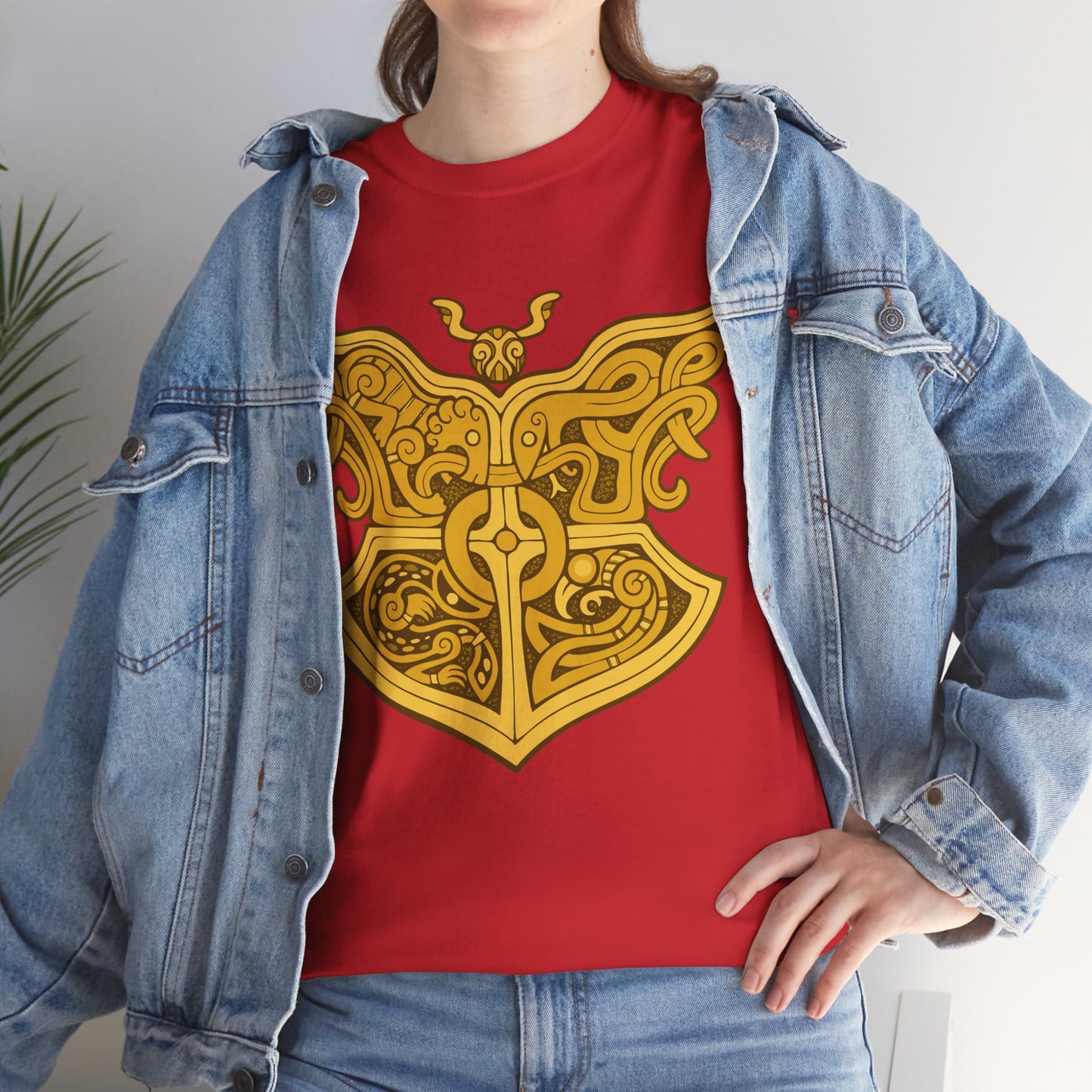 Gold Viking Style Animals Crest Unisex Tee
