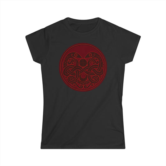 Viking Snake Cult Tee (Red) Women's Softstyle T-Shirt