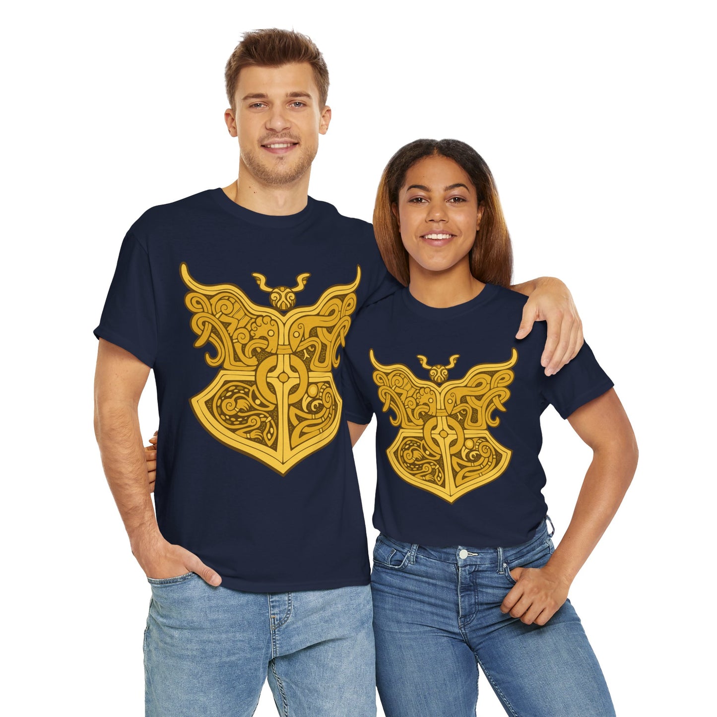 Gold Viking Style Animals Crest Unisex Tee