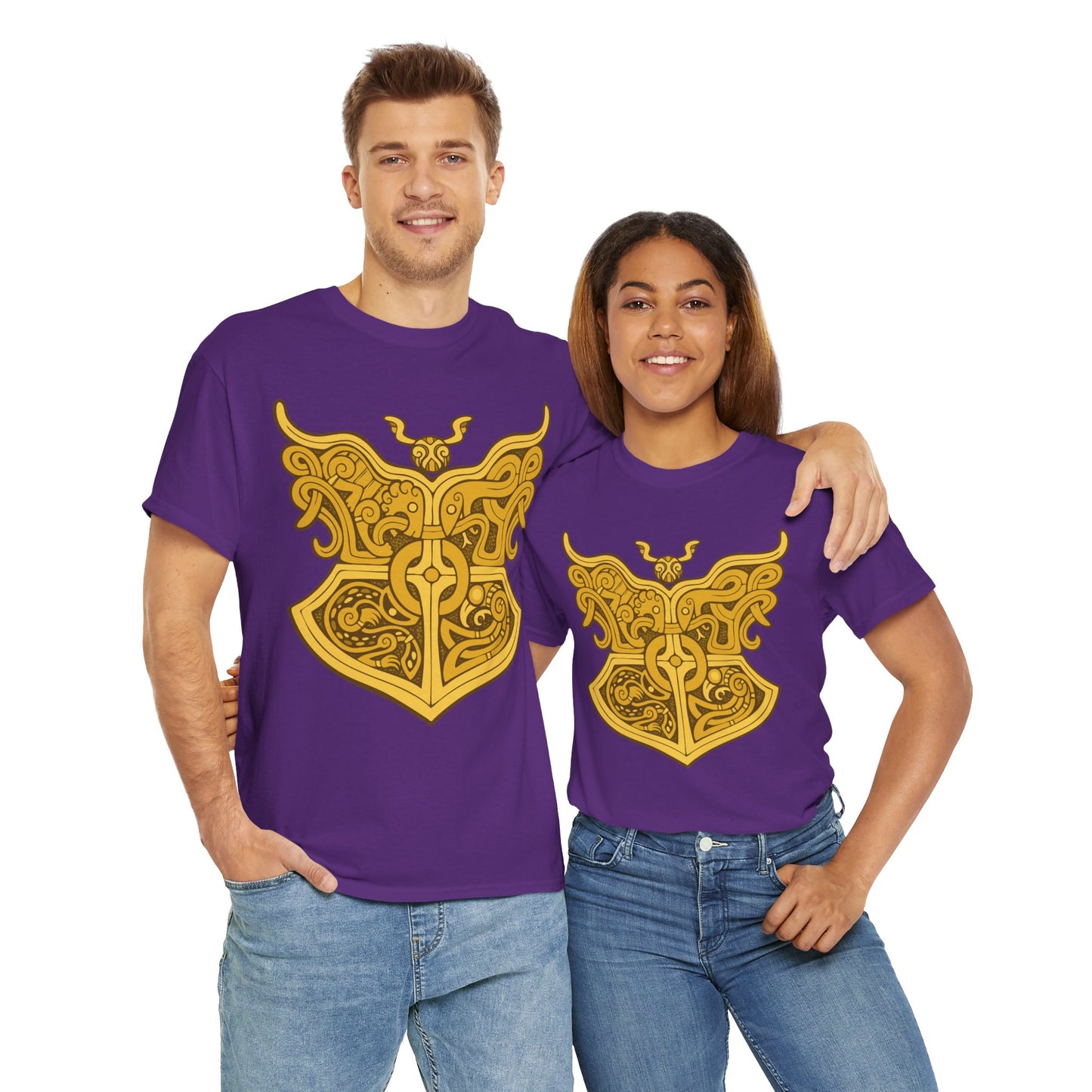 Gold Viking Style Animals Crest Unisex Tee