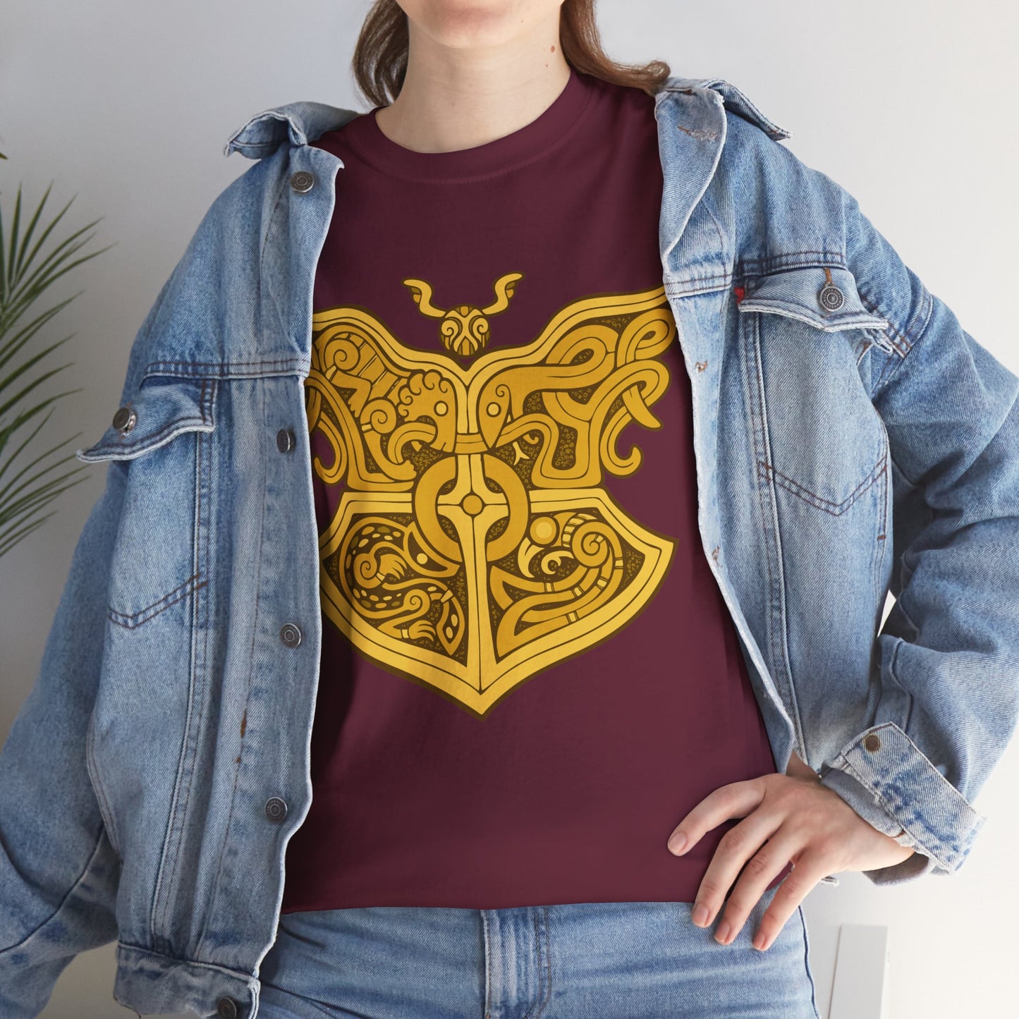 Gold Viking Style Animals Crest Unisex Tee
