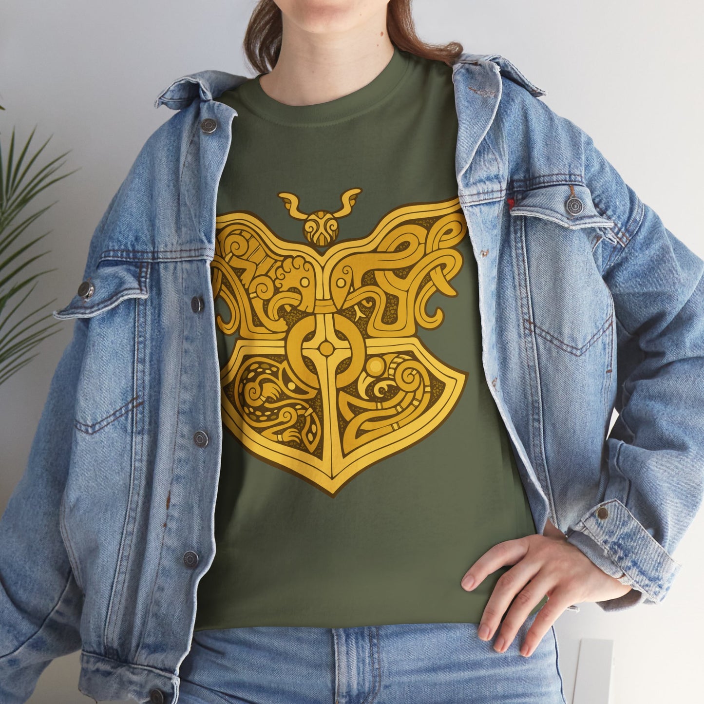 Gold Viking Style Animals Crest Unisex Tee