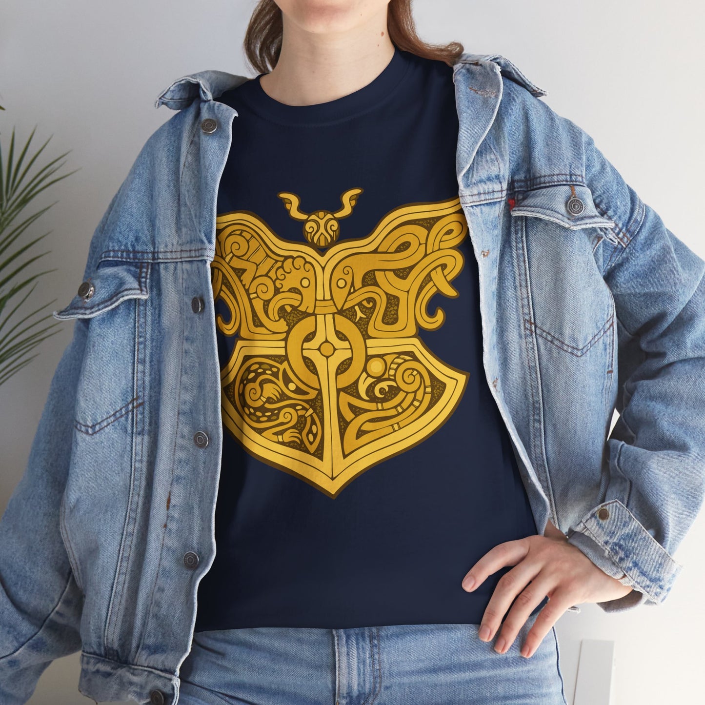 Gold Viking Style Animals Crest Unisex Tee