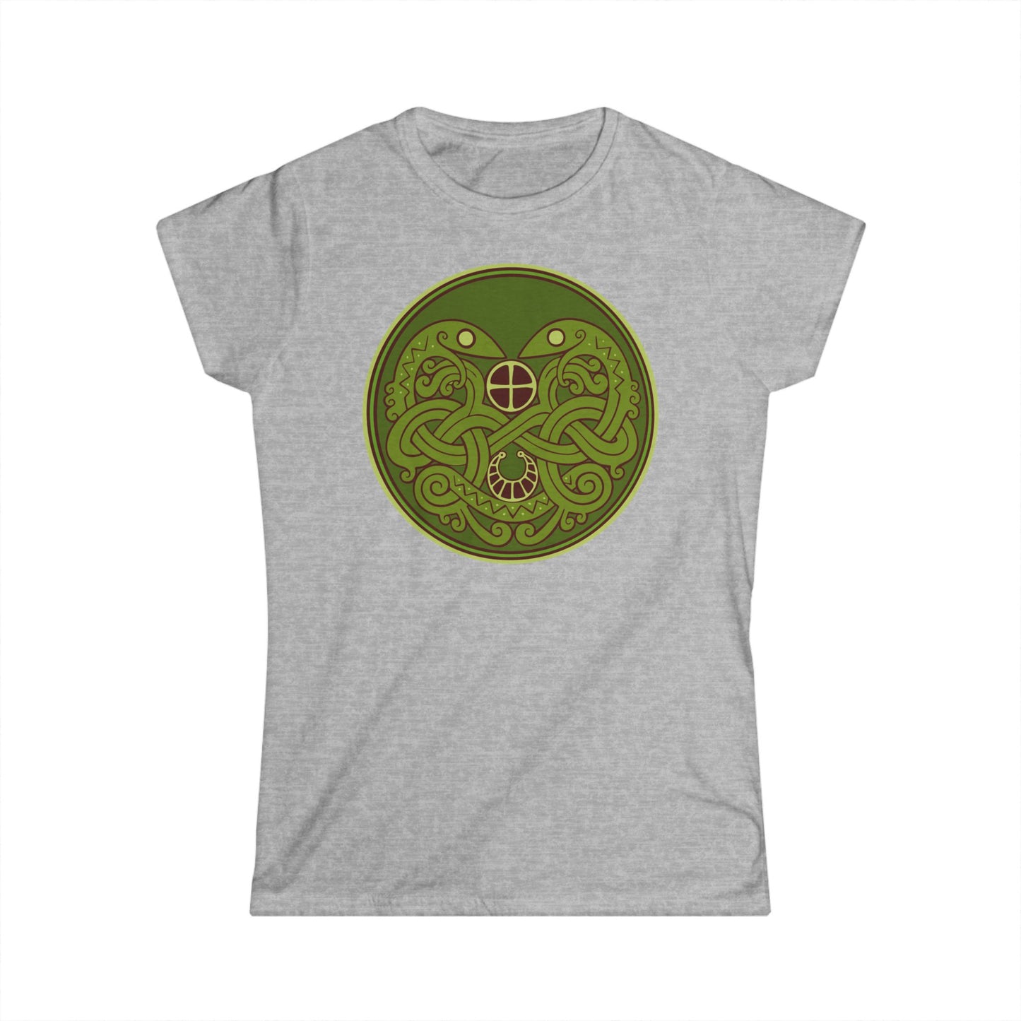 Viking Snake Cult Women's Tee - Green Softstyle T-Shirt