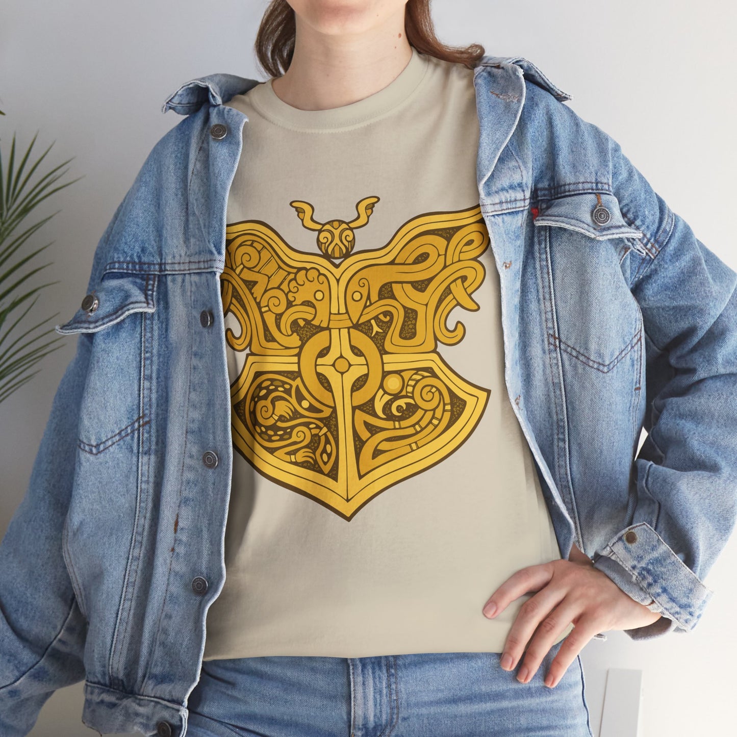 Gold Viking Style Animals Crest Unisex Tee