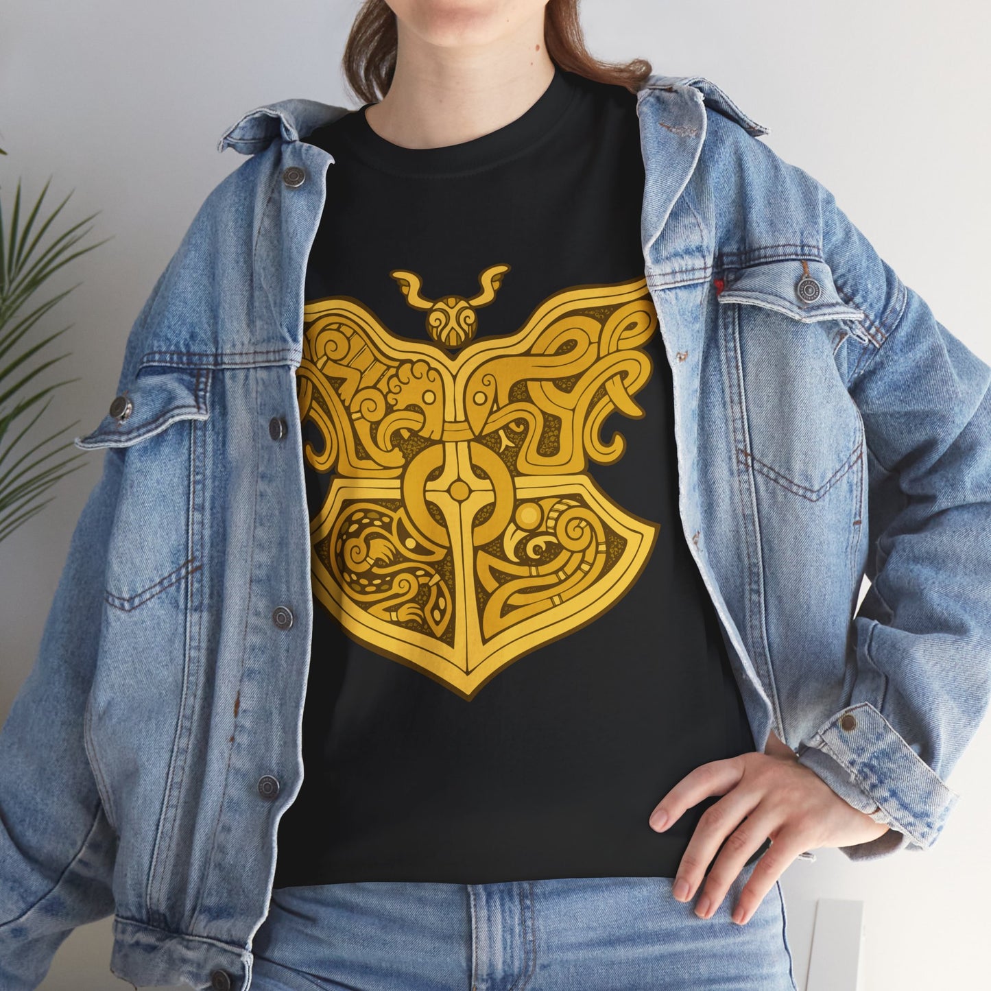 Gold Viking Style Animals Crest Unisex Tee