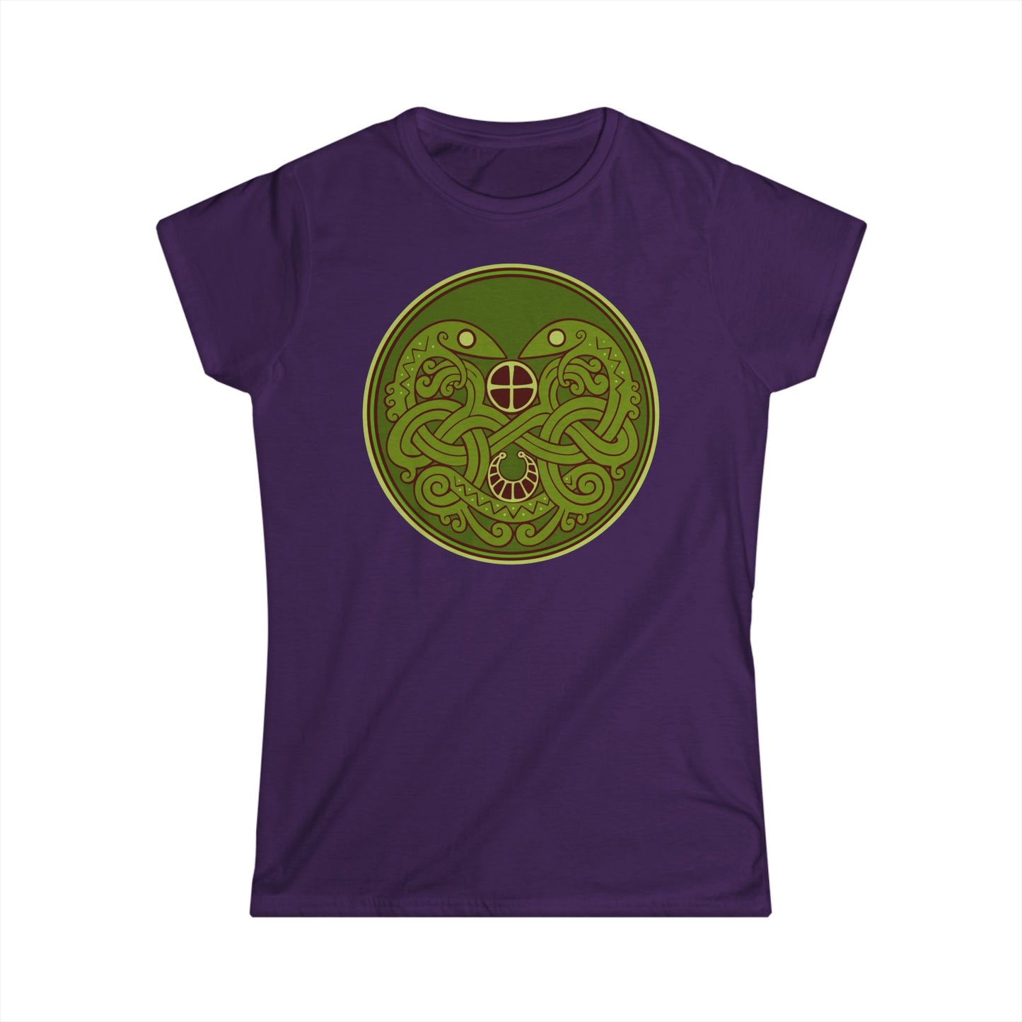 Viking Snake Cult Women's Tee - Green Softstyle T-Shirt