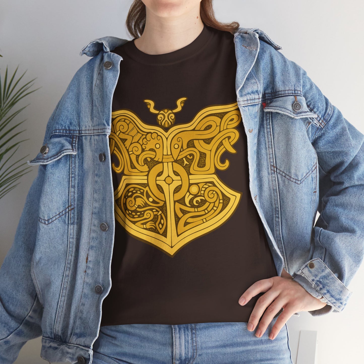 Gold Viking Style Animals Crest Unisex Tee