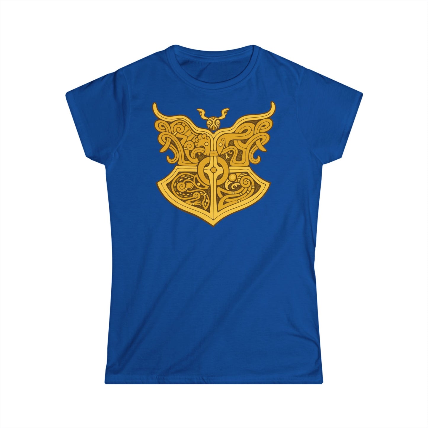 Gold Viking Style Animals Crest - Women's Softstyle T-shirt