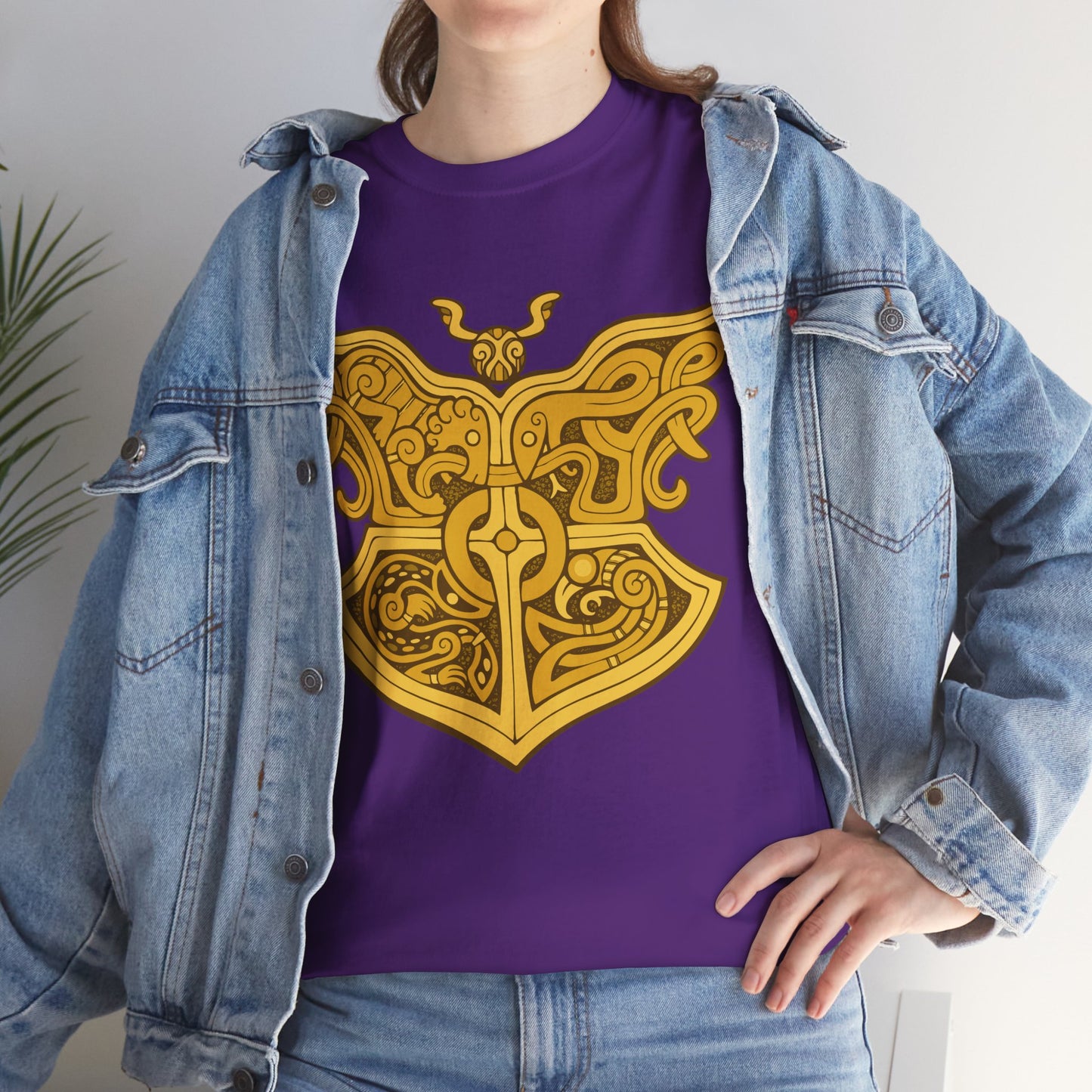 Gold Viking Style Animals Crest Unisex Tee