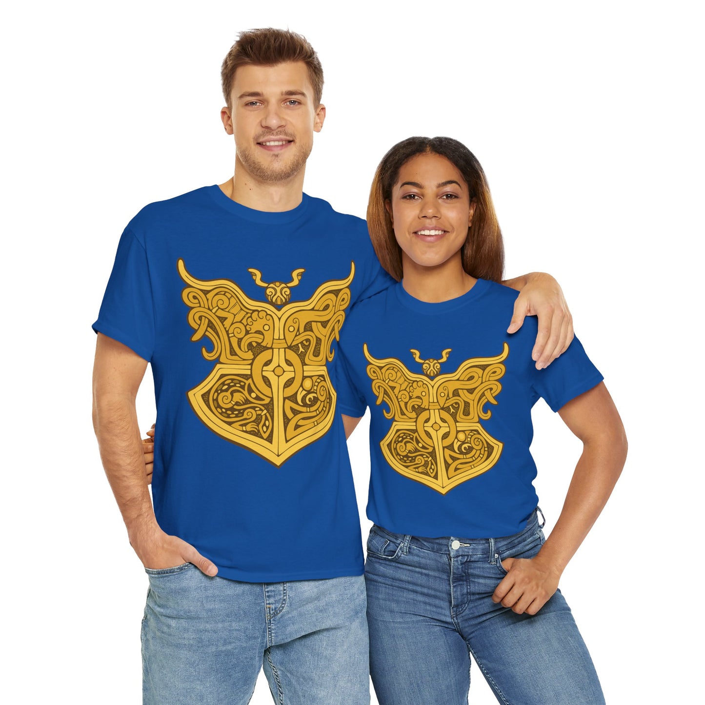 Gold Viking Style Animals Crest Unisex Tee