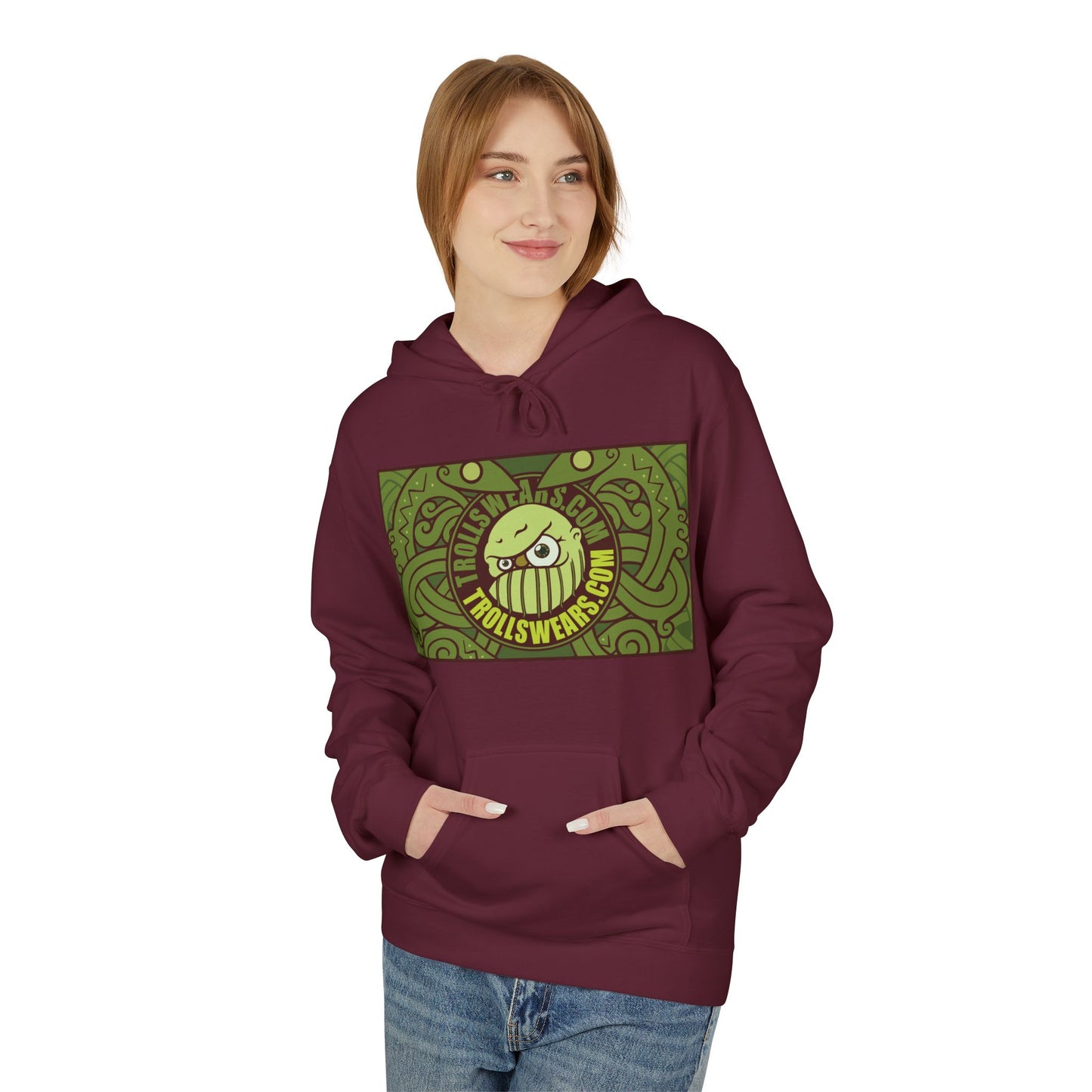 Trollswears.com Hoodie with Snake-Cult Back print