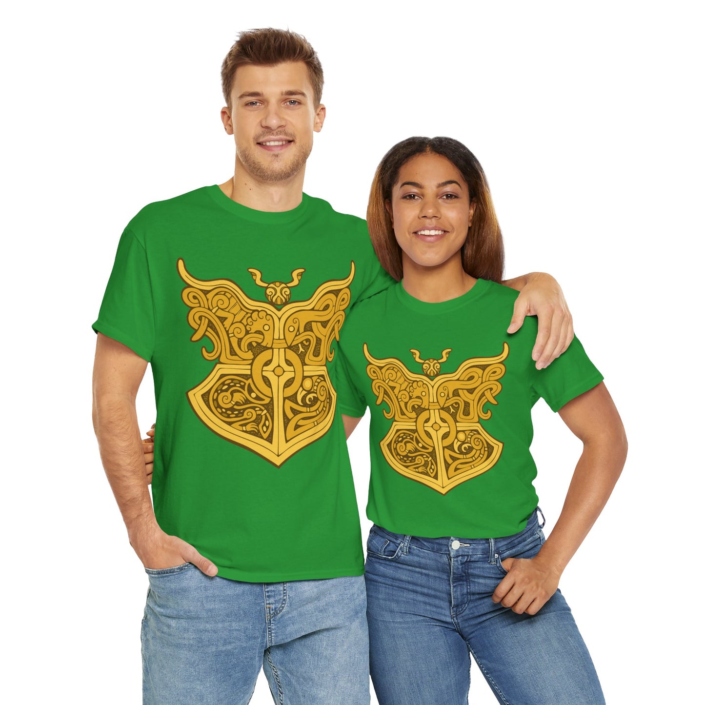 Gold Viking Style Animals Crest Unisex Tee