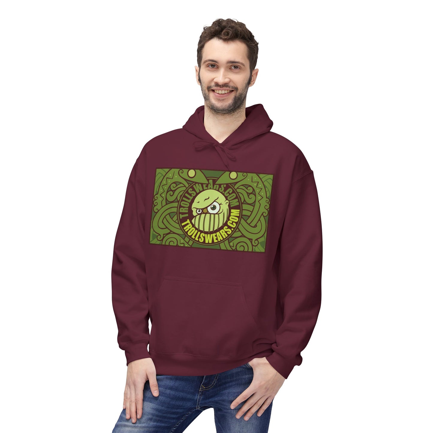Trollswears.com Hoodie with Snake-Cult Back print