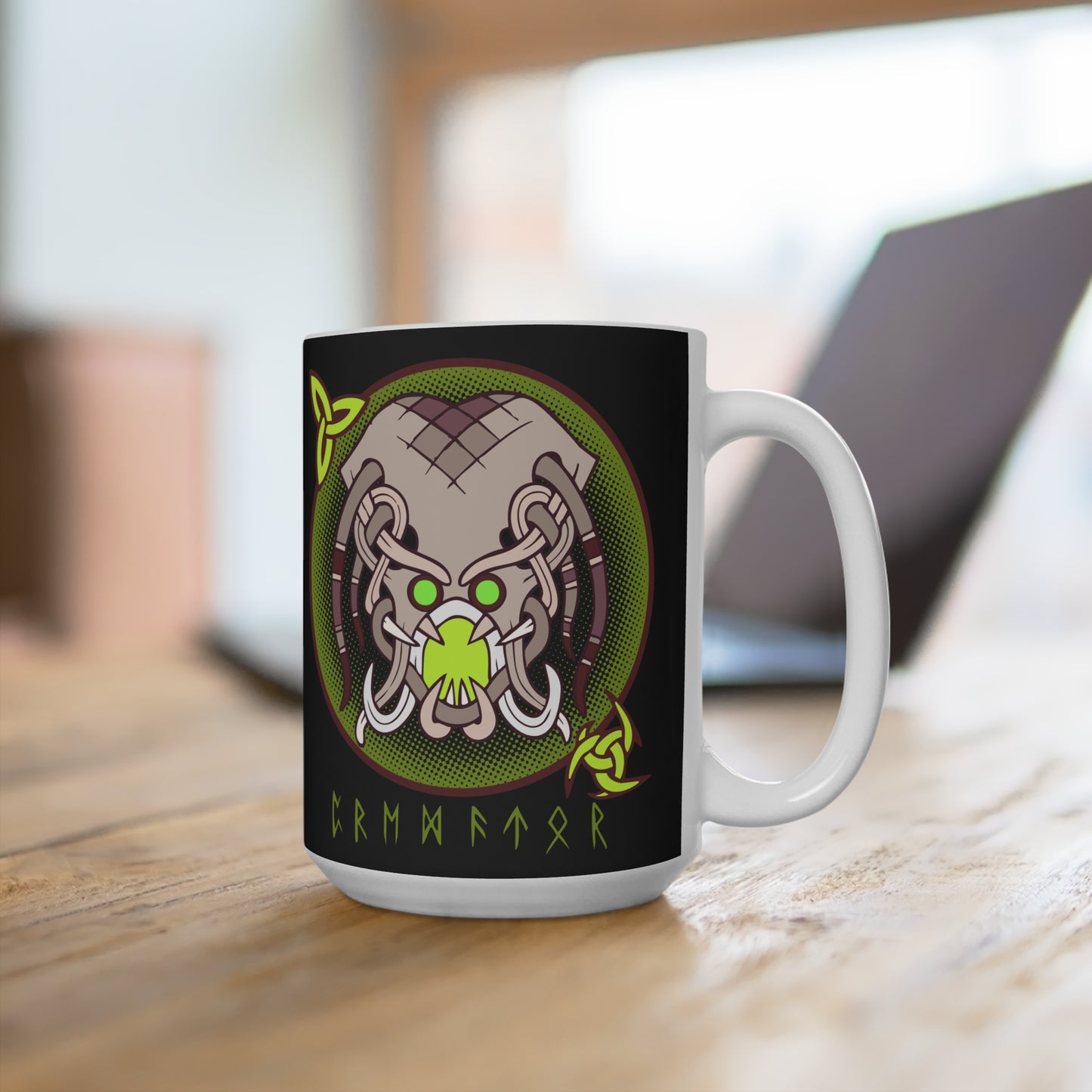 Viking-Inspired Ceramic Mug - Norse Mythology Design