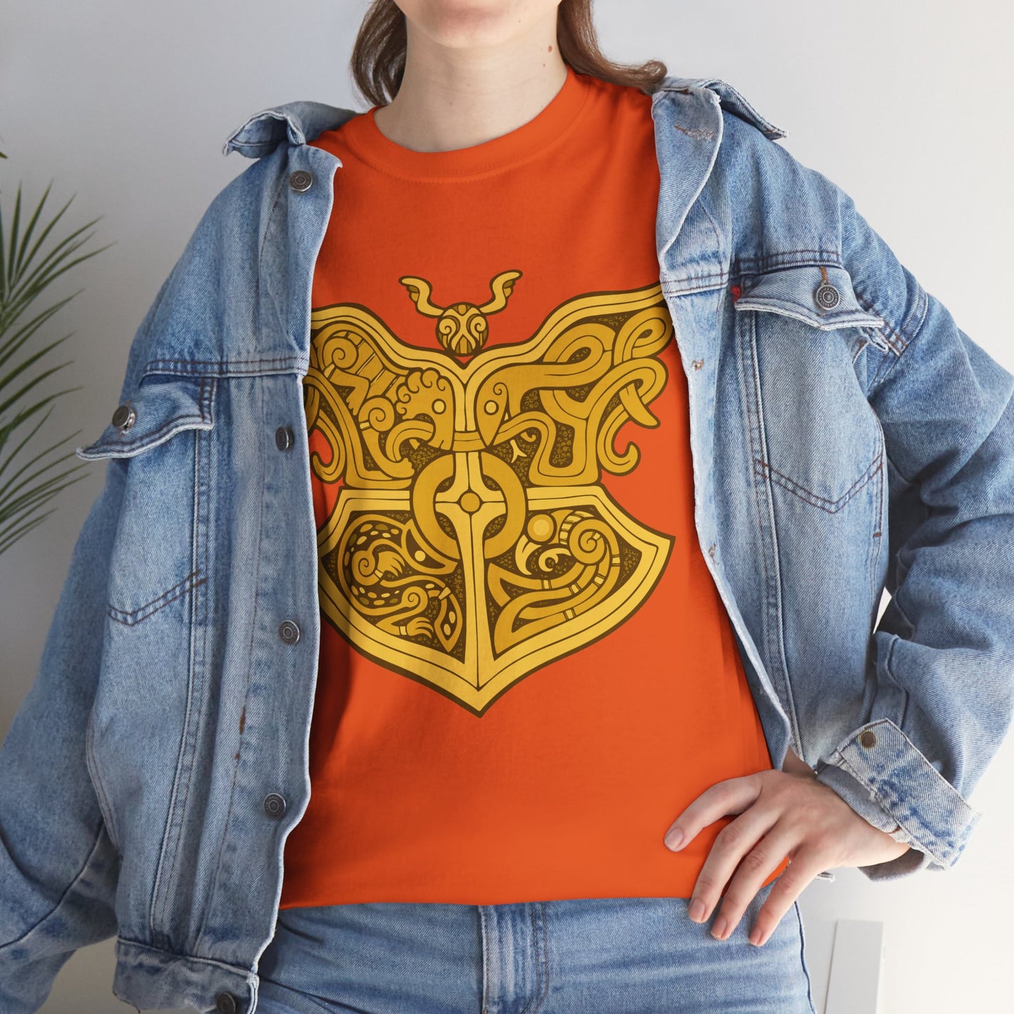 Gold Viking Style Animals Crest Unisex Tee