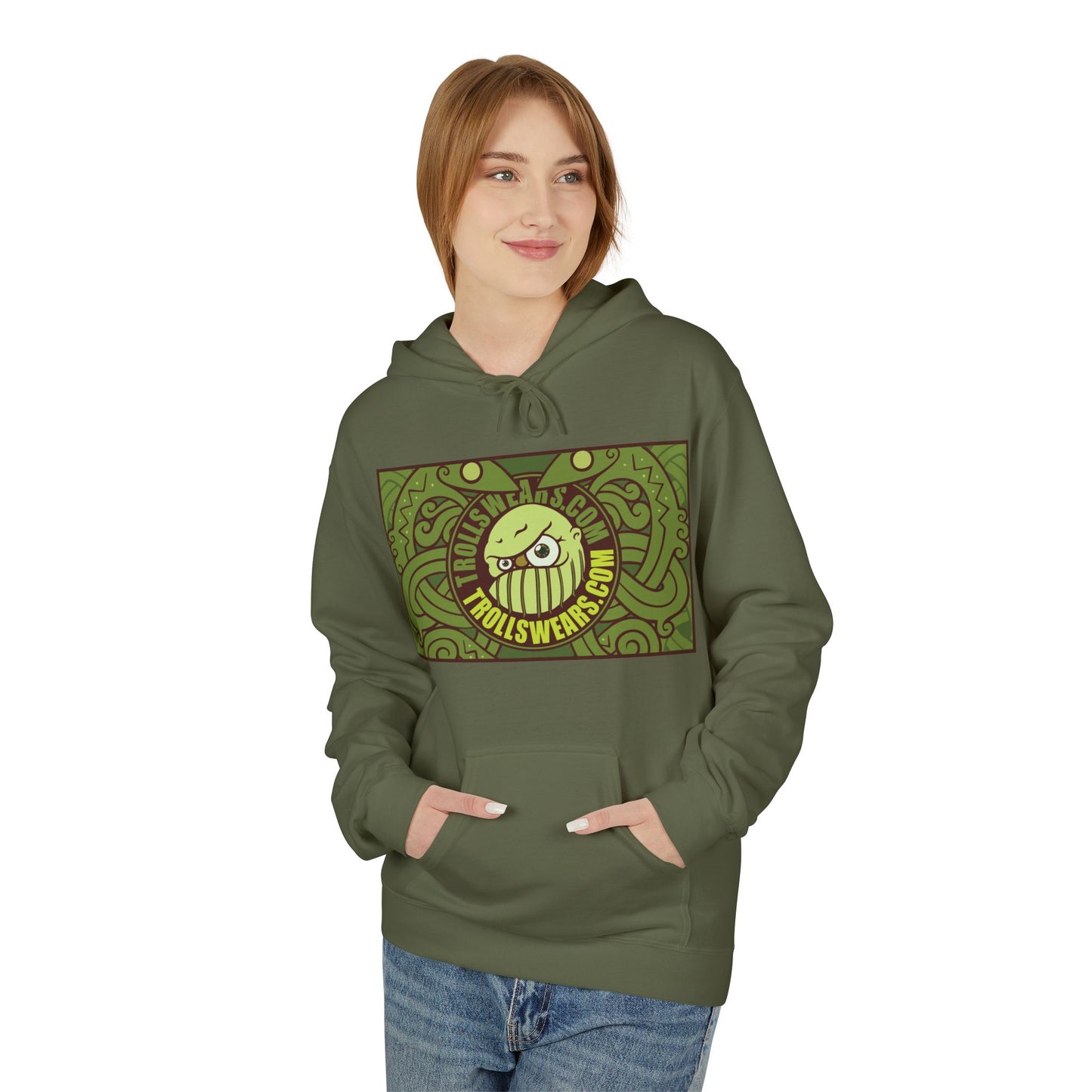 Trollswears.com Hoodie with Snake-Cult Back print