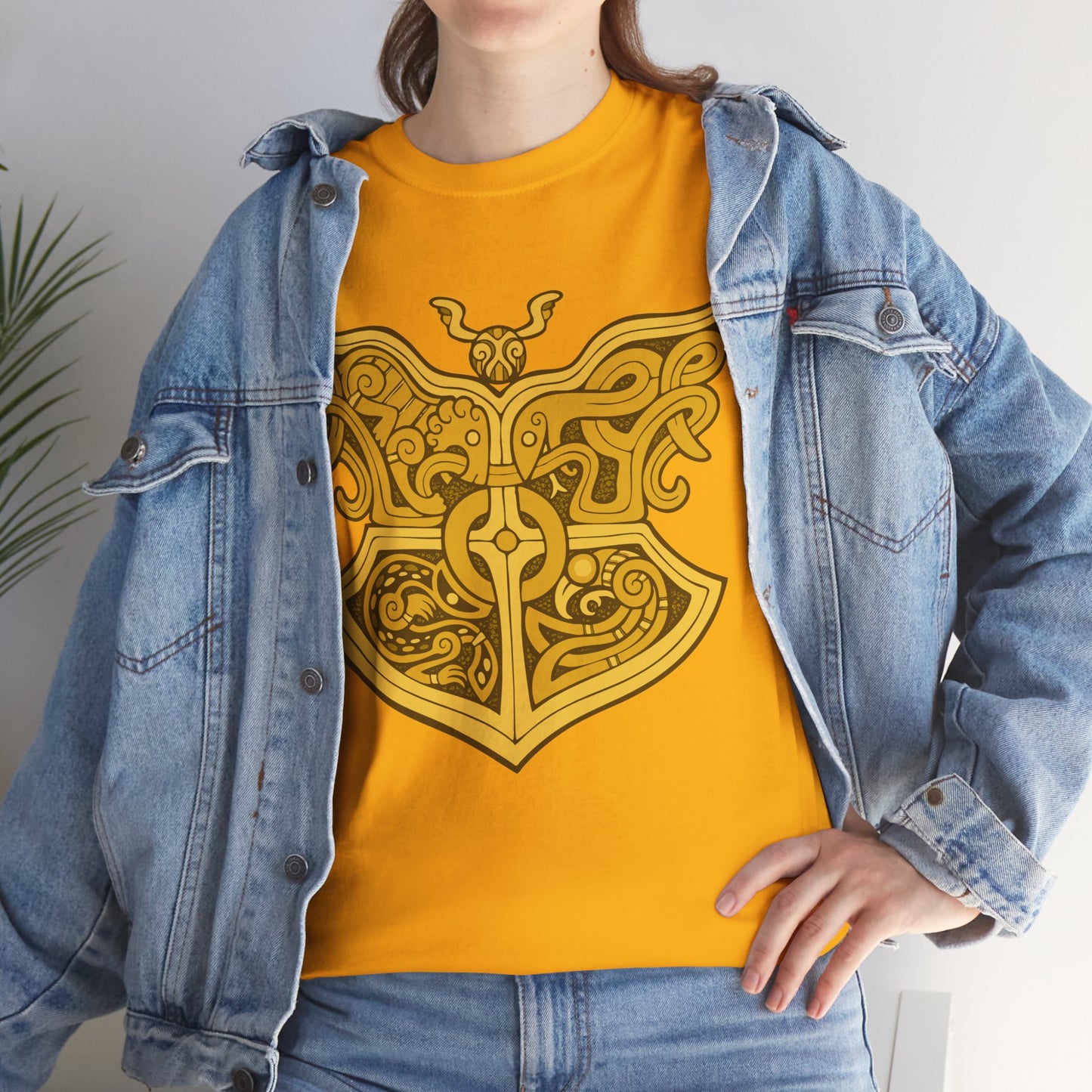 Gold Viking Style Animals Crest Unisex Tee