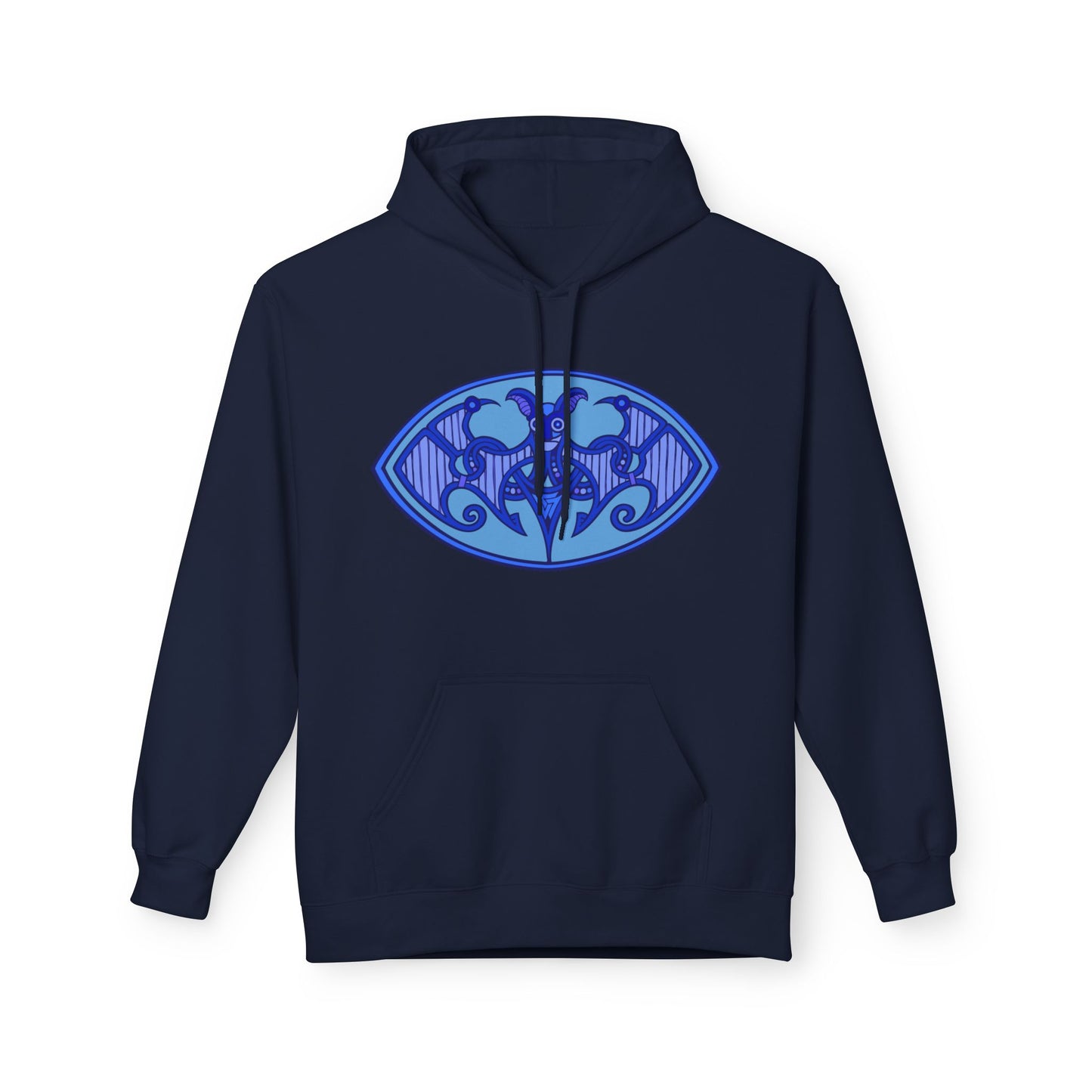 Viking Bat Motif Hoodie - Cozy Unisex Fleece