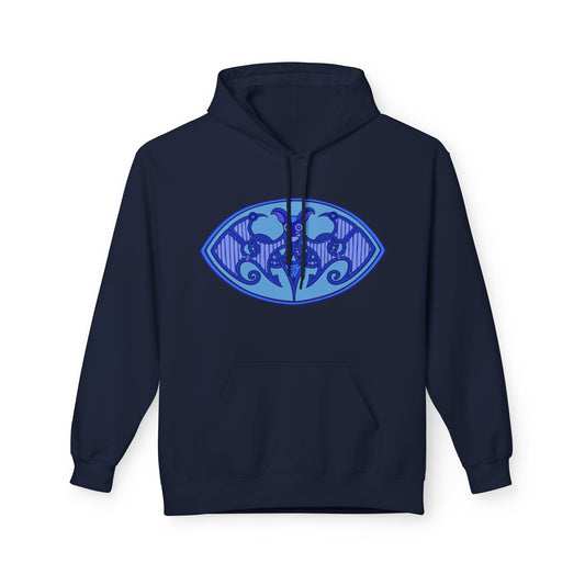 Viking Bat Motif Hoodie - Cozy Unisex Fleece