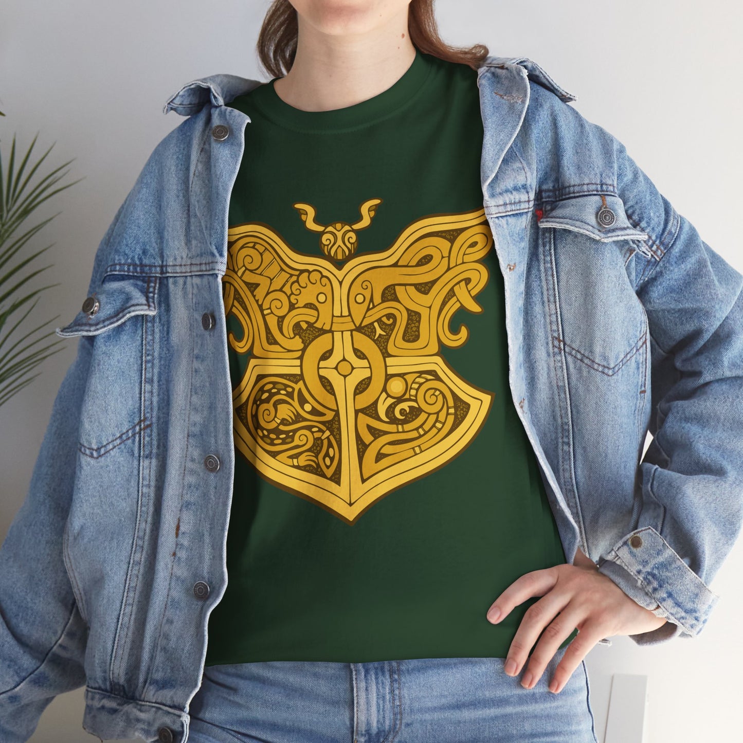 Gold Viking Style Animals Crest Unisex Tee