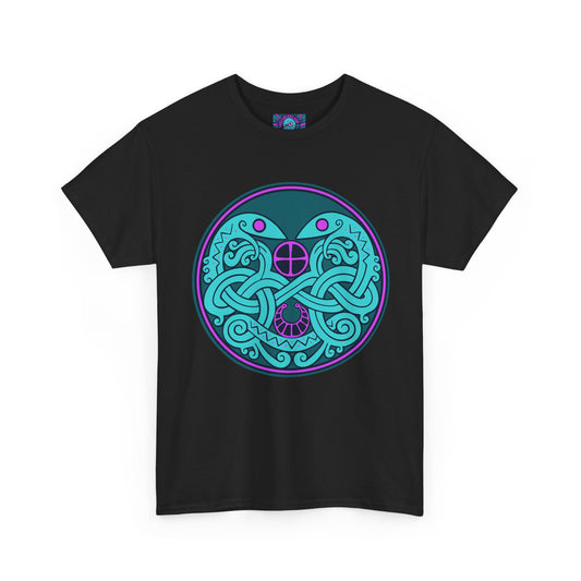 Viking Techno Snake Cult T-Shirt - Unisex Heavy Cotton Tee