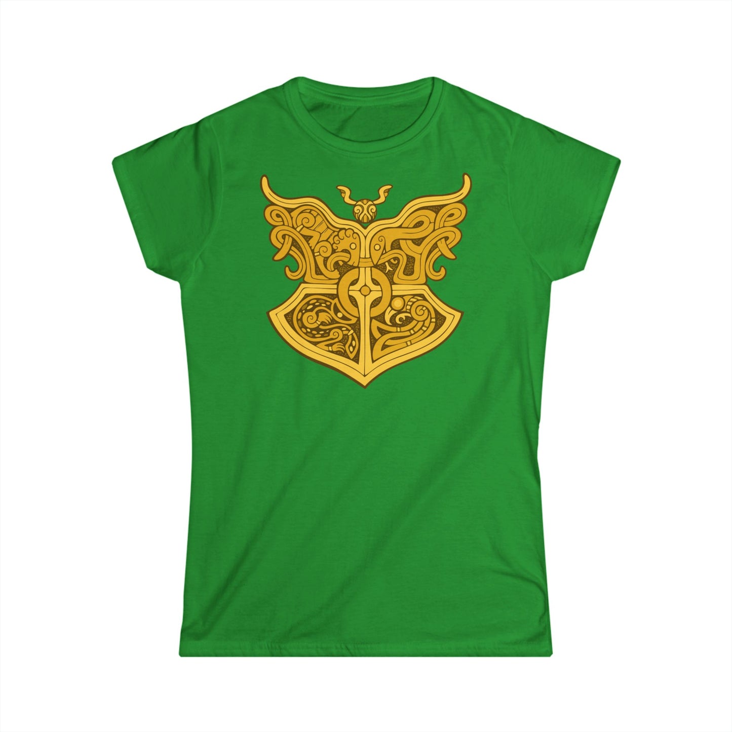 Gold Viking Style Animals Crest - Women's Softstyle T-shirt
