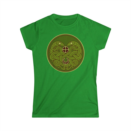 Viking Snake Cult Women's Tee - Green Softstyle T-Shirt