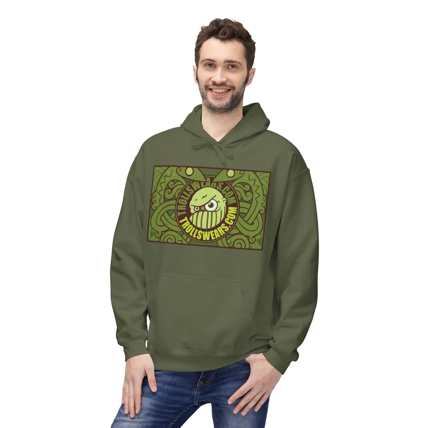 Trollswears.com Hoodie with Snake-Cult Back print