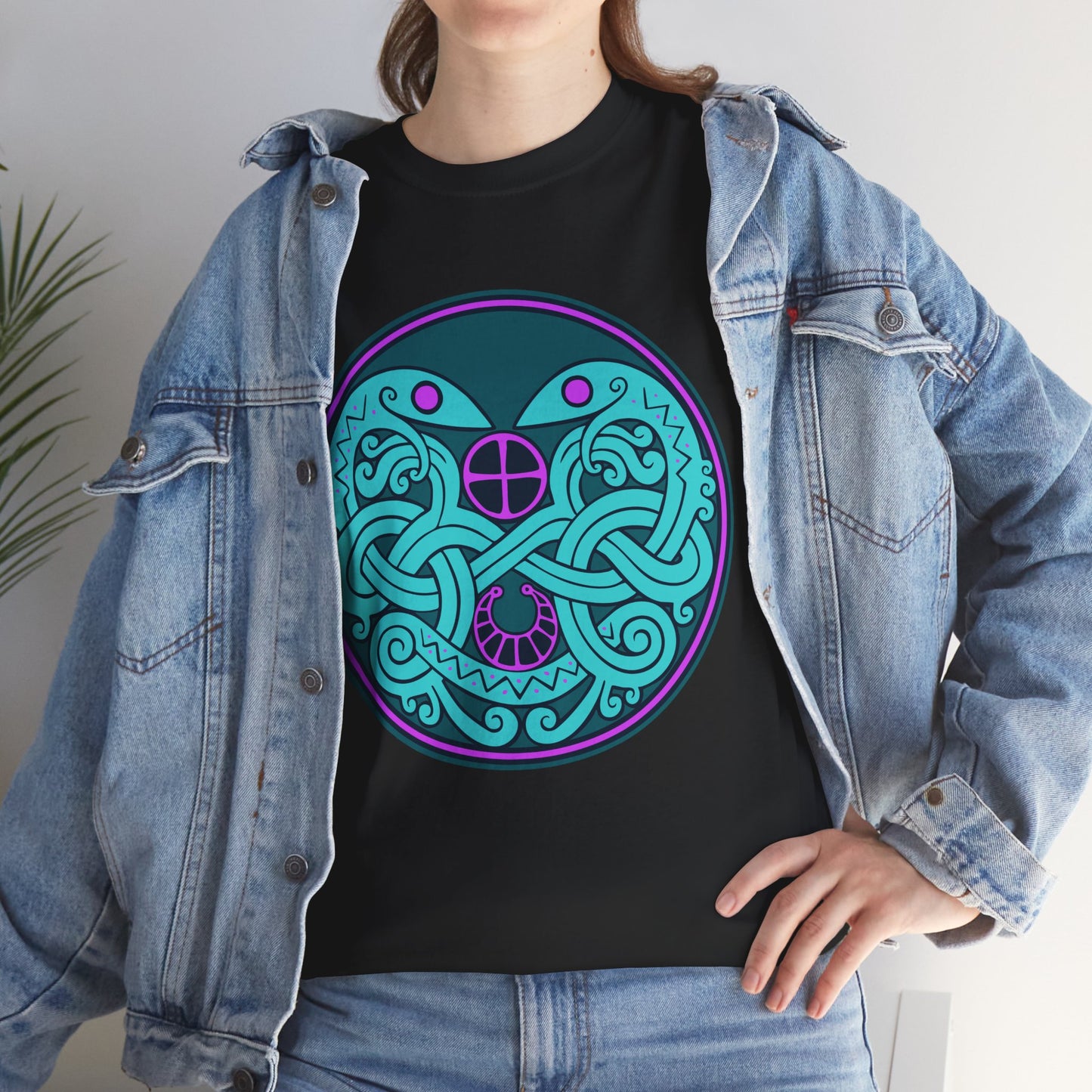 Viking Techno Snake Cult T-Shirt - Unisex Heavy Cotton Tee