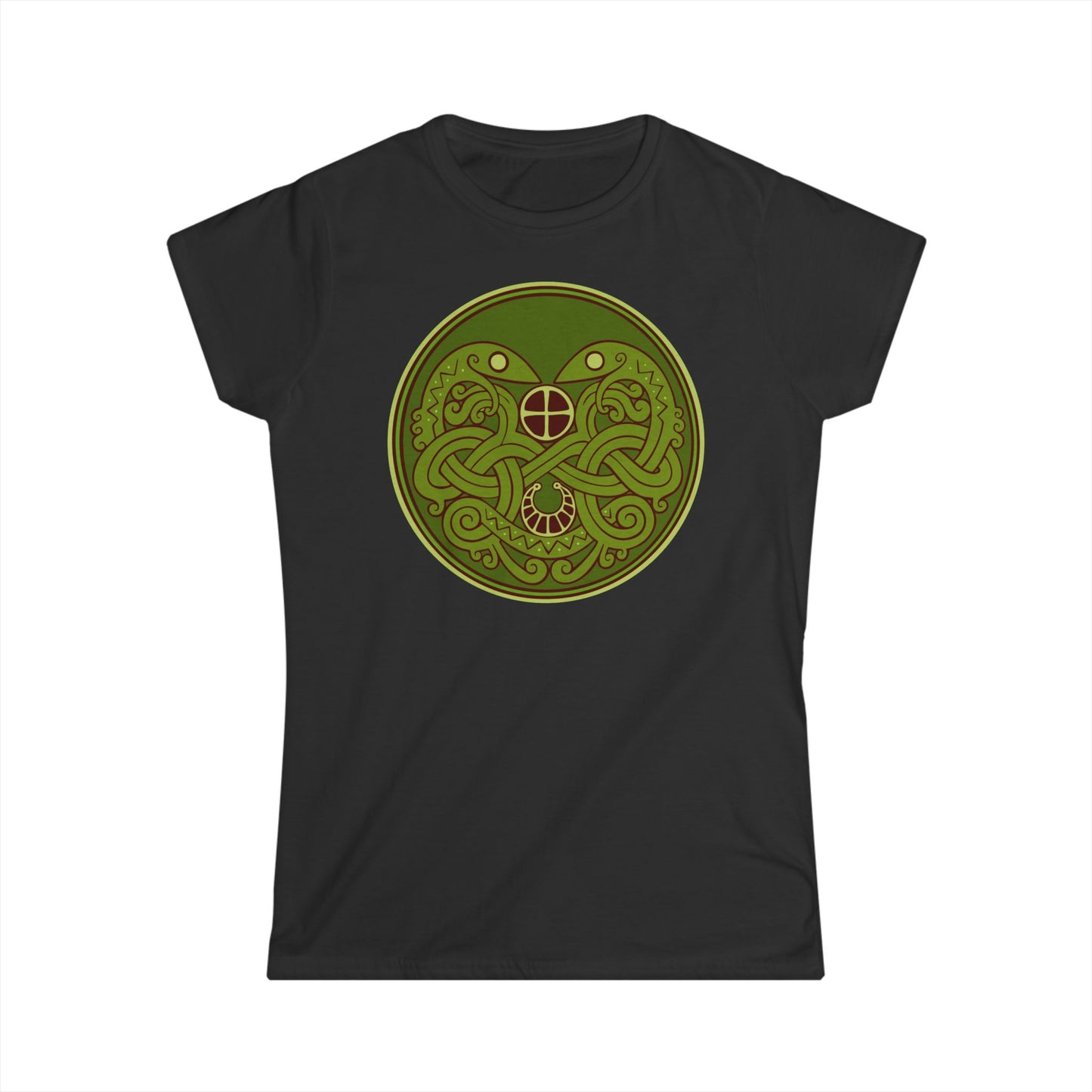 Viking Snake Cult Women's Tee - Green Softstyle T-Shirt