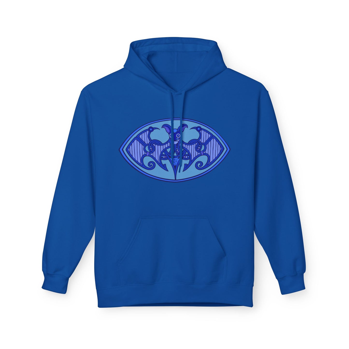 Viking Bat Motif Hoodie - Cozy Unisex Fleece