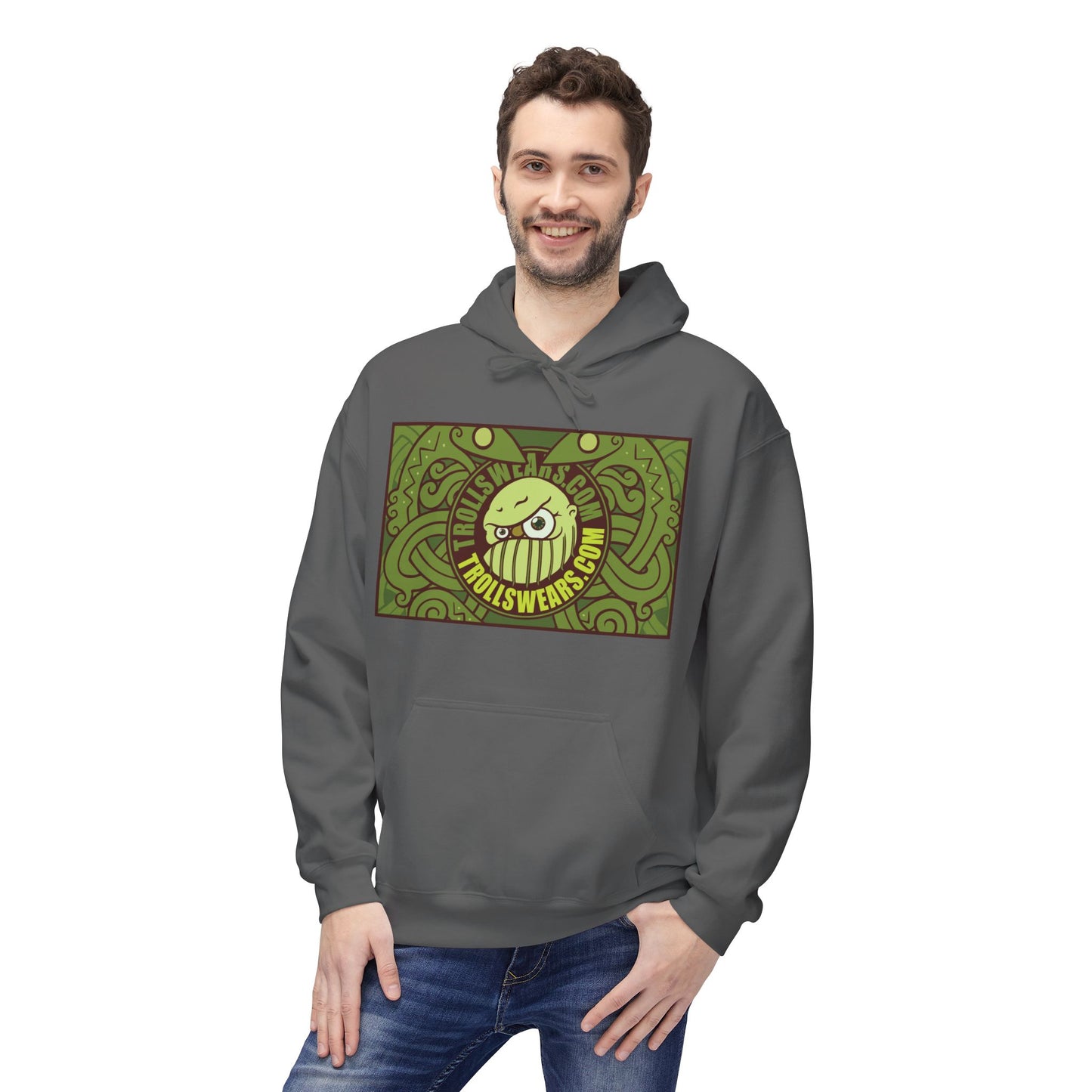Trollswears.com Hoodie with Snake-Cult Back print