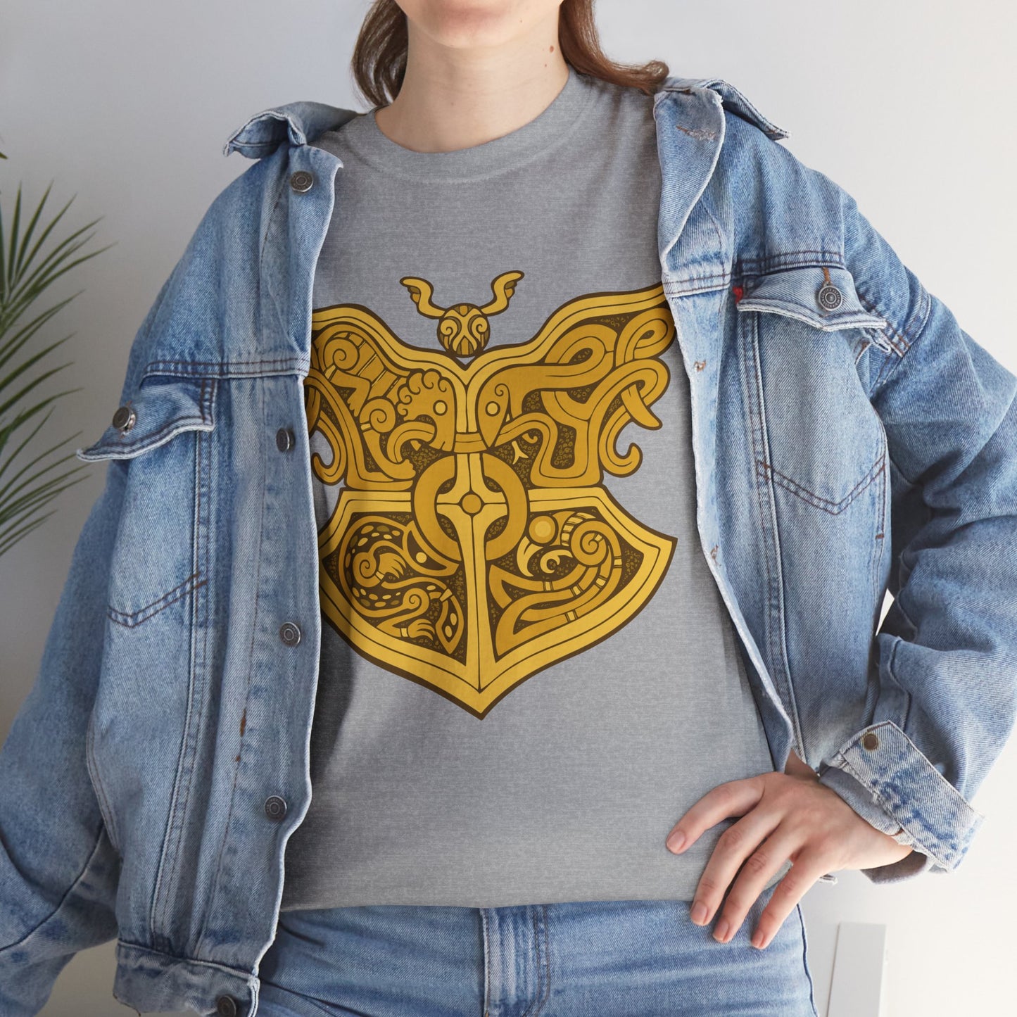 Gold Viking Style Animals Crest Unisex Tee